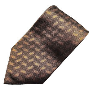 Donna Karan Signature Gold Geometric Silk Necktie - USA - Like New